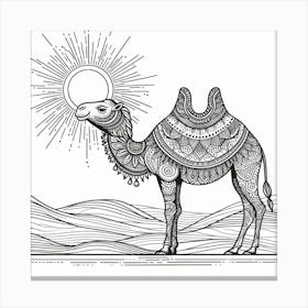 Line Art camel 1 Canvas Print