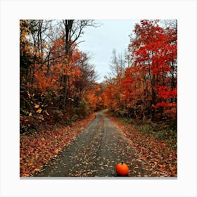 A Crisp American Autumn Scene Unfolds Embodying The Quiet Beauty Of A Fall Nature Trail Transitioni Canvas Print