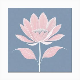 A White And Pink Flower In Minimalist Style Square Composition 585 Canvas Print