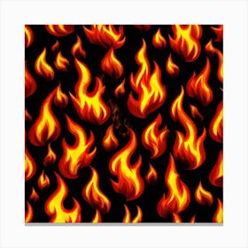 Flames On Black Background 65 Canvas Print