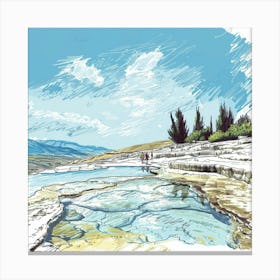 A Pamukkale In Turkey Hand Drawn Sketch Illustra 1720349300 3 Canvas Print