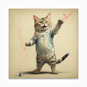 Cat Drawing 3 Canvas Print