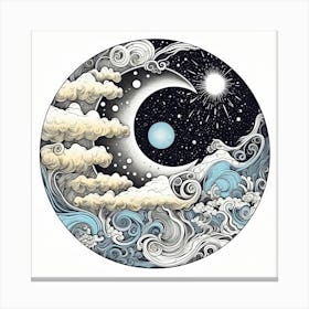 Moon And Clouds 4 Canvas Print