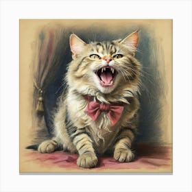 Cat Yawns Canvas Print