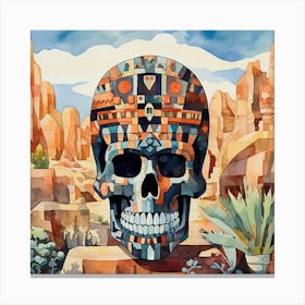 Skull Of The Aztecs Canvas Print