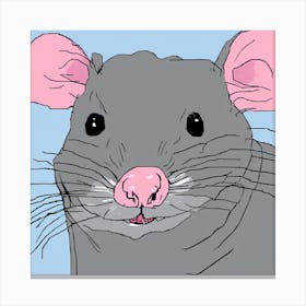 MSPaint Rat Portrait Canvas Print