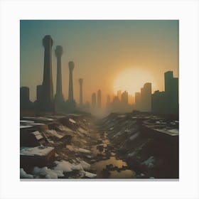 Industrial Sunset Canvas Print