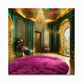 Futuristic Beautiful French Mansion Interior Sitti (16) Canvas Print