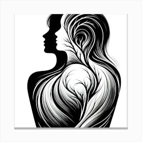 Silhouette Of A Woman 13 Canvas Print