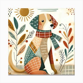 Nursery -Kids Room Folk Style Puppy 3 AI Leinwandbild