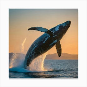 Humpback Whale Jumping 12 Canvas Print