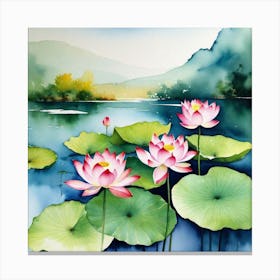 Lotus Painting 2 Canvas Print