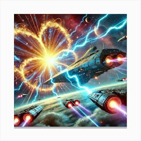 A Sci Fi Depiction Of Solar Shock Pulse Canvas Print