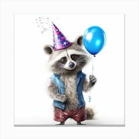 Birthday Raccoon 3 Canvas Print