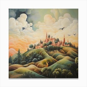 Abstract Echoes: Italian Landscape's Timeless Beauty Canvas Print