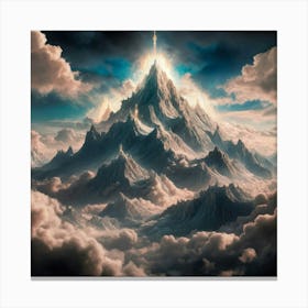 'Clouds And Mountains' 1 Canvas Print