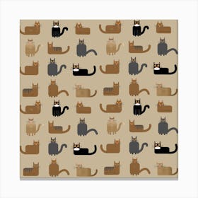 Cat Pattern Texture Animal Canvas Print