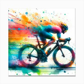 Colorful Bike Rider Canvas Print