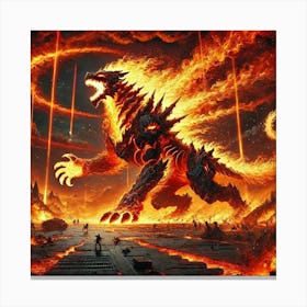 Yang Fire Wolf Inferno Surge Canvas Print