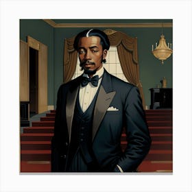 Black Man In Tuxedo Canvas Print