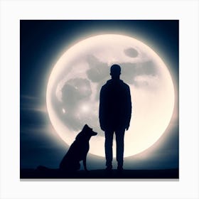 Full Moon Silhouette Canvas Print