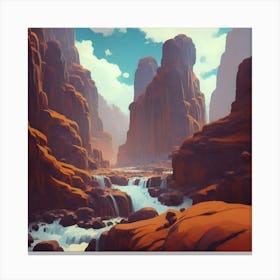 Landscape of valley rocks 18 Canvas Print