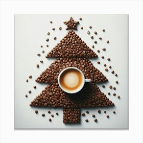 Coffee Beans Christmas Tree 2 Canvas Print