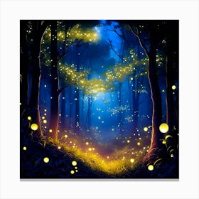 Fireflies In The Forest 1 Canvas Print