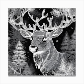 Blank & White Deer Canvas Print