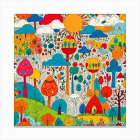 Colorful Doodles Canvas Print