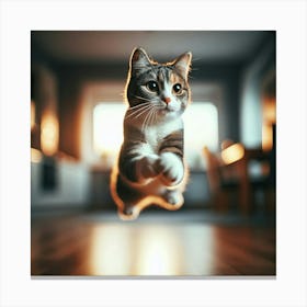 Cat Flying In The Air Canvas Print