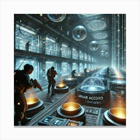 A Futuristic Science Fiction Depiction Of A Stealt Canvas Print