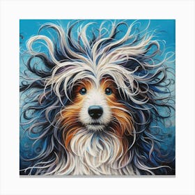 Dog With Long Hair Canvas Print