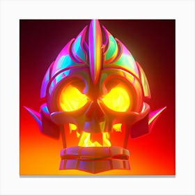 Skull And Flames Canvas Print