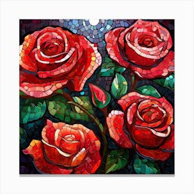 Roses In The Moonlight Canvas Print