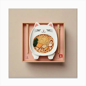 Cat Ramen Canvas Print