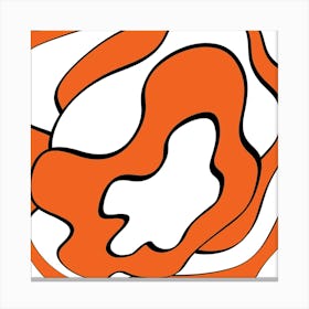 Orange And Black Swirl Canvas Print