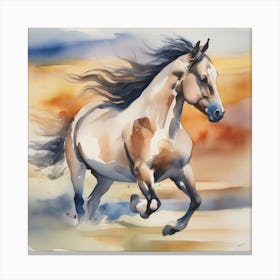 Watercolor Horse Painting Canvas Print