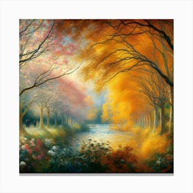 River In Autumn 1 Canvas Print