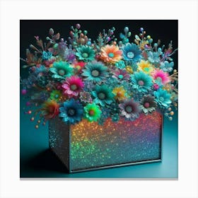 Colorful Flowers In A Box Canvas Print