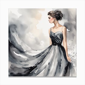 Watercolor Of A Woman In A Dress 7 Canvas Print
