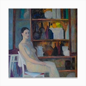 Woman In A Chair Canvas Print