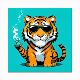 Tiger Smoking Canvas Print