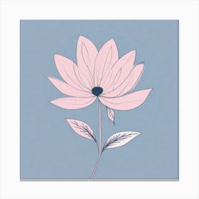 A White And Pink Flower In Minimalist Style Square Composition 194 Canvas Print