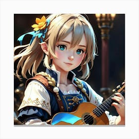 Female bard 1 Canvas Print