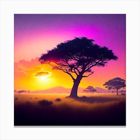 Sunset In The Savannah Canvas Print