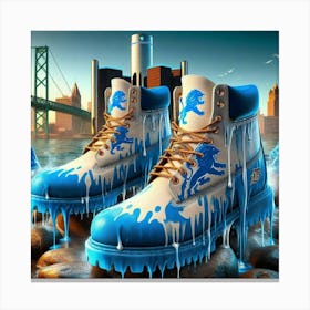 Detroit Lions Boots Canvas Print