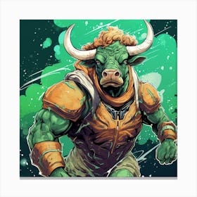 Bull In Armor Canvas Print