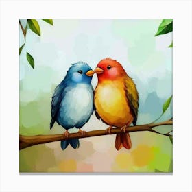 Birds On A Branch 2 Canvas Print