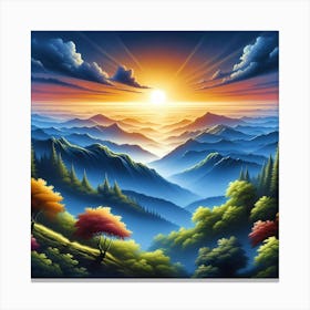 Sunset In The Mountains 21 Canvas Print